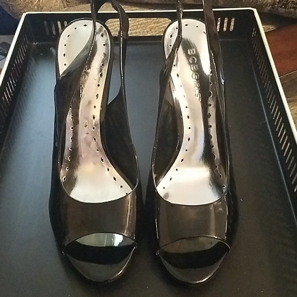 BCBGirls black patent heels (OCBB)